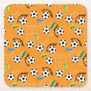 Porta-copo De Papel Quadrado Jogador de Futebol O Futebol É Um Amor Incondici
