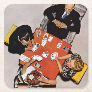 Porta-copo De Papel Quadrado Jogo da ponte por Norman Rockwell