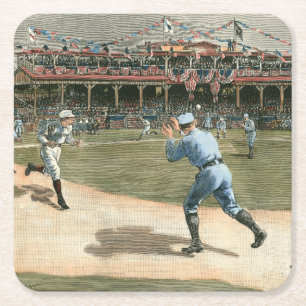 Porta-copo De Papel Quadrado Jogo de basebol 1886 da liga nacional