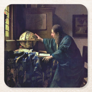 Porta-copo De Papel Quadrado Johannes Vermeer - O Astronomer