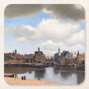 Porta-copo De Papel Quadrado Johannes Vermeer - Visão de Delft