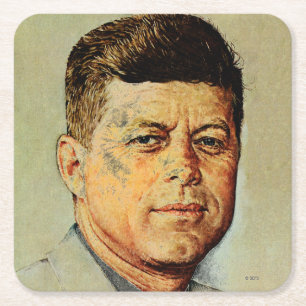 Porta-copo De Papel Quadrado John F. Kennedy em MEMORIAM