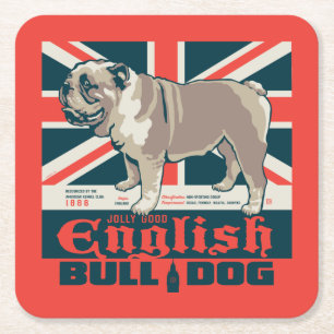 Porta-copo De Papel Quadrado Jolly Good English Bulldog