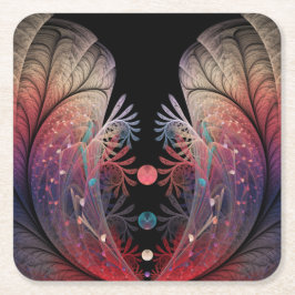 Porta-copo De Papel Quadrado Jonglage Abstrato Modern Fantasy Fractal Art