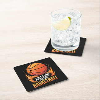 Porta-copo De Papel Quadrado Just A Boy Who Loves Basketball
