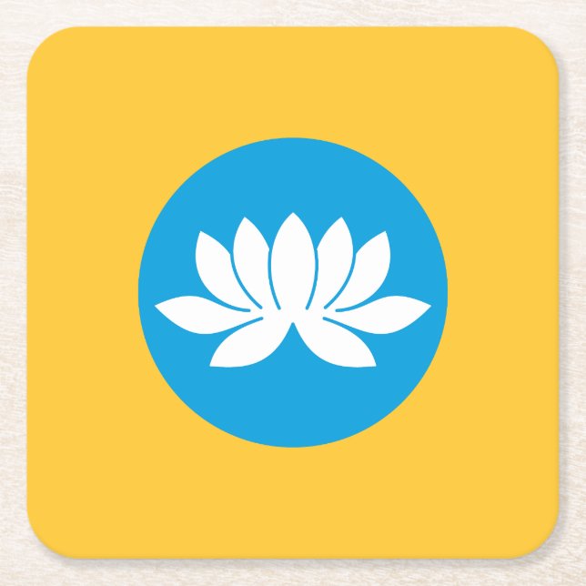 Porta-copo De Papel Quadrado Kalmykia Flag (Frente)