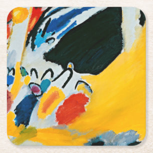 Porta-copo De Papel Quadrado Kandinski Impressão III Concerto Pintura Abstrata