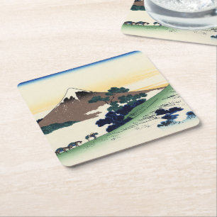 Porta-copo De Papel Quadrado Katsushika Hokusai. O Inume Pass no Kai Provinc