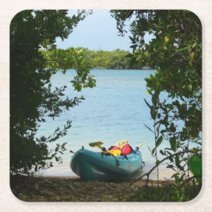 Porta-copo De Papel Quadrado Kayaking em Ruas. Thomas Ilhas Virgens dos EUA