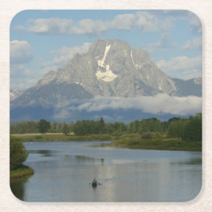 Porta-copo De Papel Quadrado Kayaking no Parque Nacional de Grand Teton