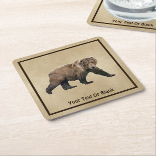 Porta-copo De Papel Quadrado Kodiak Bear