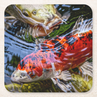 Porta-copo De Papel Quadrado Koi Fish Pond Japonês