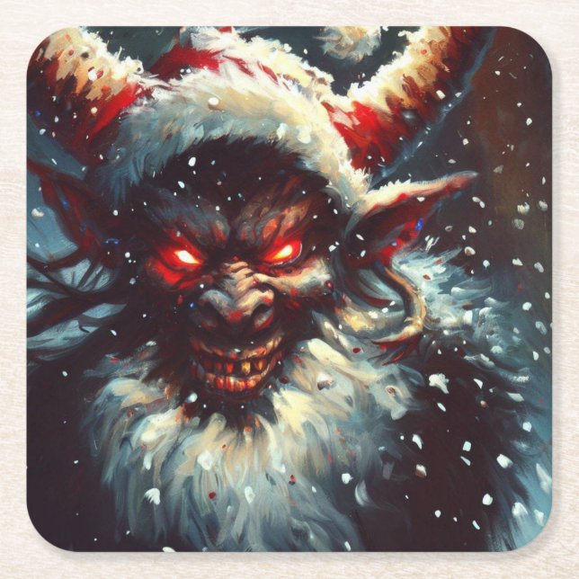Porta-copo De Papel Quadrado Krampus Natal 1 (Frente)