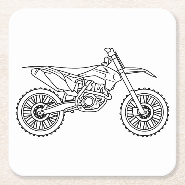 Porta-copo De Papel Quadrado KTM Motocross line art (Frente)