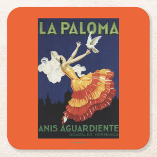 Porta-copo De Papel Quadrado La Paloma - promocional de Aguardiente dos Anis