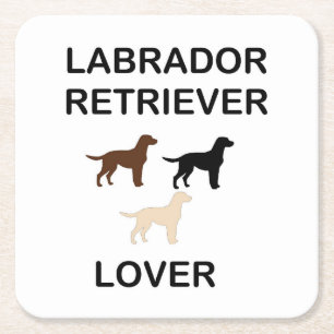 Porta-copo De Papel Quadrado labrador recuperever amante todas as cores silhoue