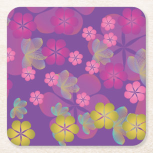 Porta-copo De Papel Quadrado Lacy Lotus Purple