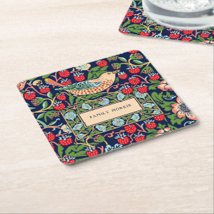 Porta-copo De Papel Quadrado Ladrão de Morango William Morris