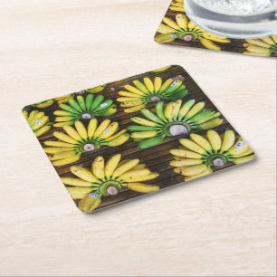 Porta-copo De Papel Quadrado Lady Finger Bananas ~ Egg Banana (ก ล้ ว 