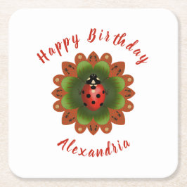 Porta-copo De Papel Quadrado Ladybug