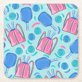 Porta-copo De Papel Quadrado Lagartas-de-taça e bolas azuis