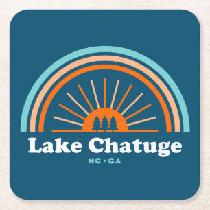 Porta-copo De Papel Quadrado Lago Chatuge Carolina do Norte Georgia Rainbow