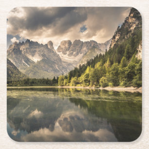 Porta-copo De Papel Quadrado Lago Di Landro Dürrensee, Italia