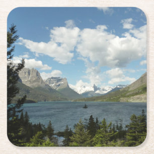 Porta-copo De Papel Quadrado Lago Saint Mary II no Parque Nacional Glacier
