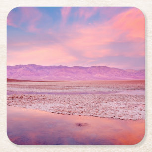 Porta-copo De Papel Quadrado Lago salt Water, Badwater, o Vale da Morte
