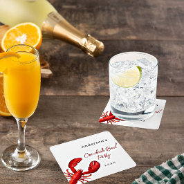 Porta-copo De Papel Quadrado Lagosta de lagosta fenda vermelha branca