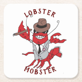 Porta-copo De Papel Quadrado Lagosta Magosta 🦞 Cartoon Engraçado Gangster