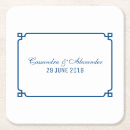 Porta-copo De Papel Quadrado Lapis Blue Deco Chic Wedding