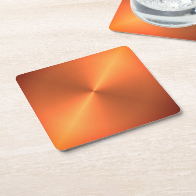 Porta-copo De Papel Quadrado Laranja Rust Shine (Inclinado)