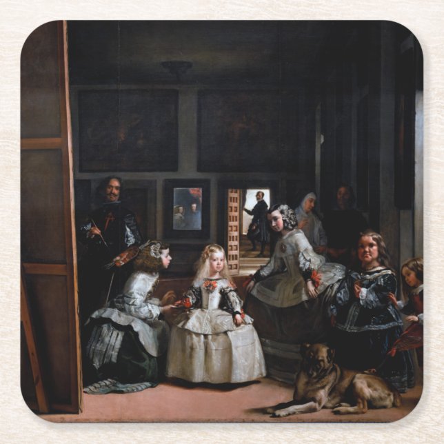 Porta-copo De Papel Quadrado Las Meninas, As Madrinhas de casamento, Diego Vela (Frente)