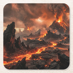 Porta-copo De Papel Quadrado Lava Vulcânica