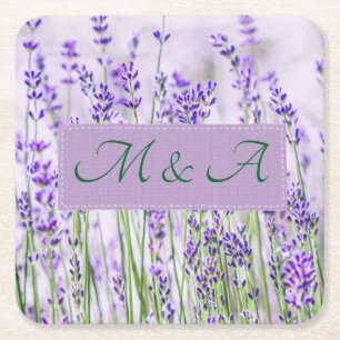 Porta-copo De Papel Quadrado Lavanda Campos Porta copos de Papel Quadrado