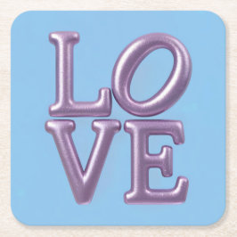 Porta-copo De Papel Quadrado Lavanda LOVE Blue Porta copos Set