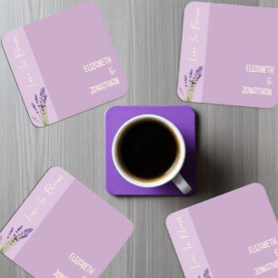 Porta-copo De Papel Quadrado Lavanda Love Wedding