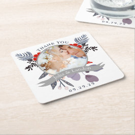 Porta-copo De Papel Quadrado Lavanda Vermelho Azul, Flor Selvagem, Casamento po