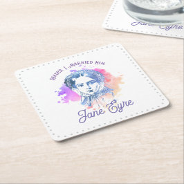 Porta-copo De Papel Quadrado Leitor Bonito Casei Com Ele Jane Eyre Retrato