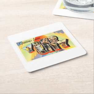 Porta-copo De Papel Quadrado Lembrança velha das viagens vintage de Florida FL