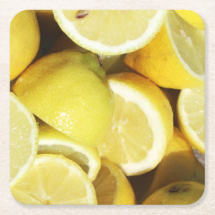 Porta-copo De Papel Quadrado Lemons Amarelo