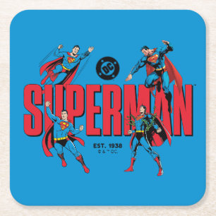 Porta-copo De Papel Quadrado Lendas do Superman para Sempre Gráfico