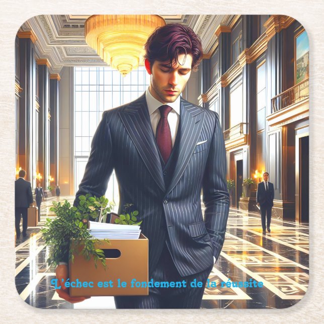 Porta-copo De Papel Quadrado  - Les Jours Meilleurs Arrivent (Frente)