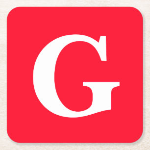 Porta-copo De Papel Quadrado Letra inicial monograma branco branco simples