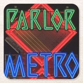 Porta-copo De Papel Quadrado Letreiro Neon de Salão de Pachinko em Osaka Vintag