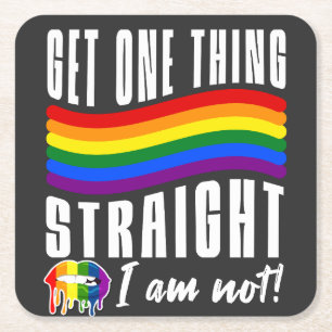 Porta-copo De Papel Quadrado LGBTQ Obtenha uma coisa Hetero Porta copos de pape