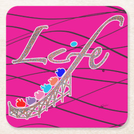 Porta-copo De Papel Quadrado Life's a Roller Coaster-Coaster