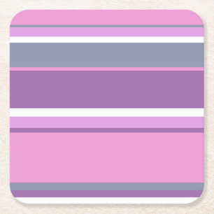 Porta-copo De Papel Quadrado Lilac stripes