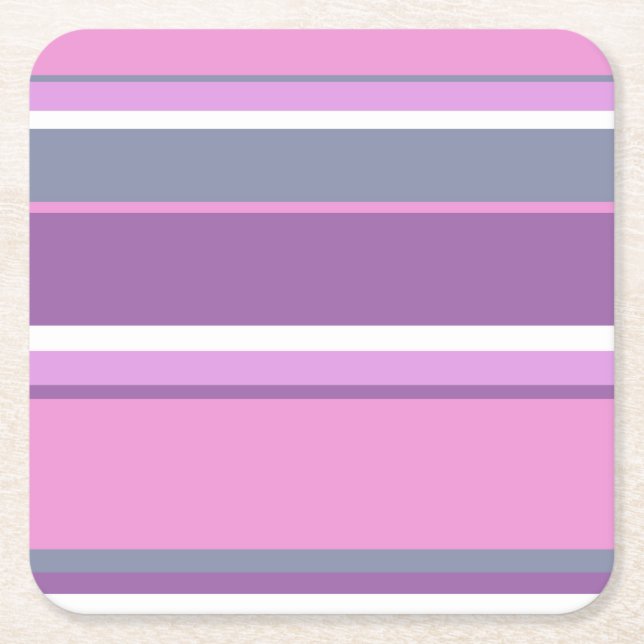 Porta-copo De Papel Quadrado Lilac stripes (Frente)